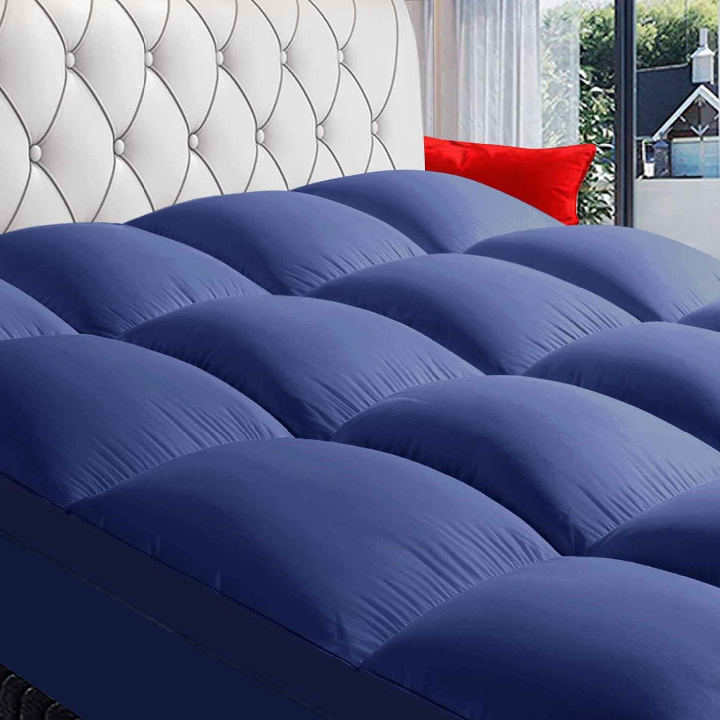 COONP King Mattress Topper, Extra Thick Pillowtop, Cooling Plush Mattress Pad Cover Cotton Top Bed Topper Protector with 8-21 Inch Deep Pocket