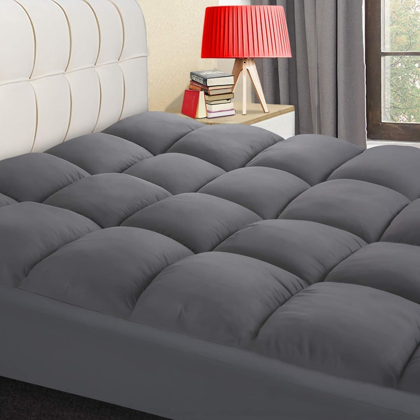 COONP King Mattress Topper, Extra Thick Pillowtop, Cooling Plush Mattress Pad Cover Cotton Top Bed Topper Protector with 8-21 Inch Deep Pocket