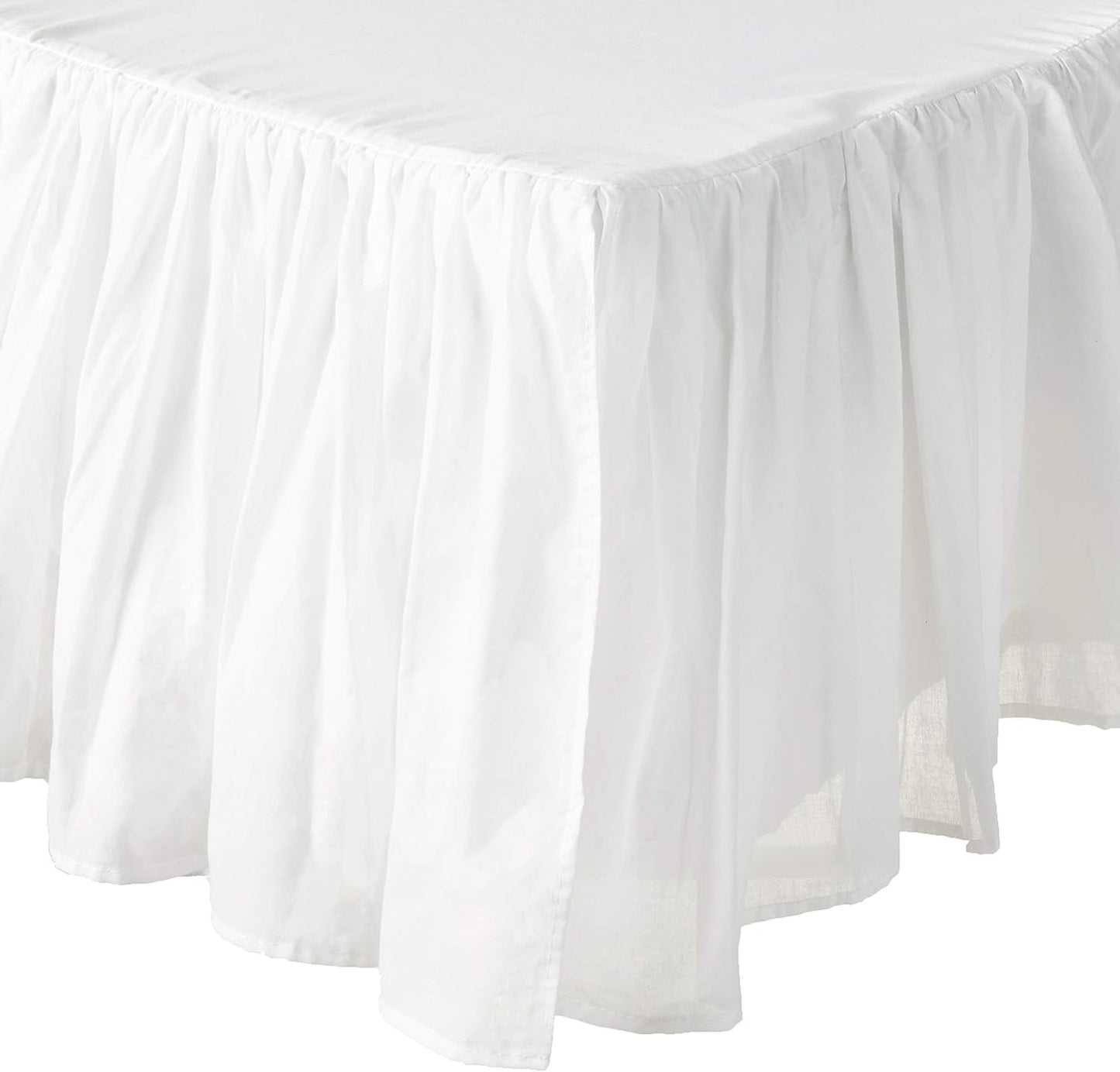Greenland Home Cotton Voile Dust Ruffle, 18-inch L, White