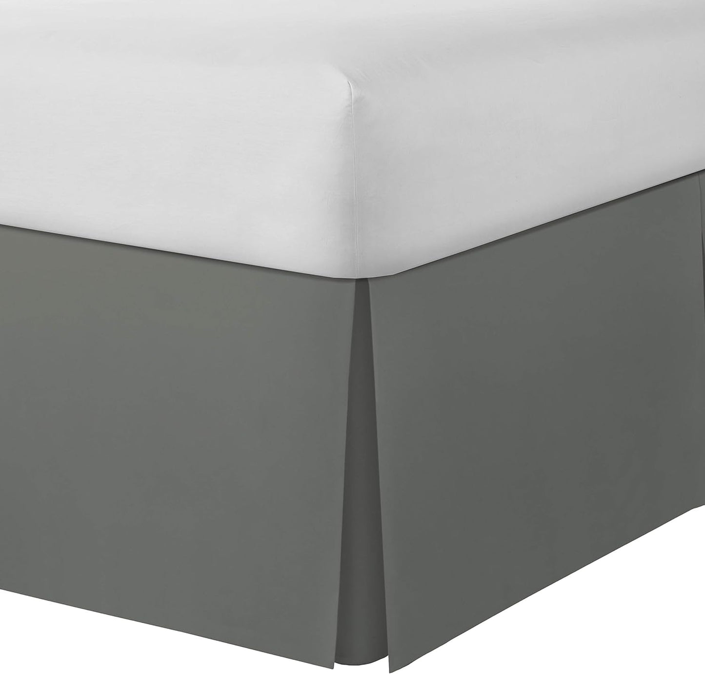 Space Maker Extra-Long 21" Drop Length Bed Skirt, Queen, White