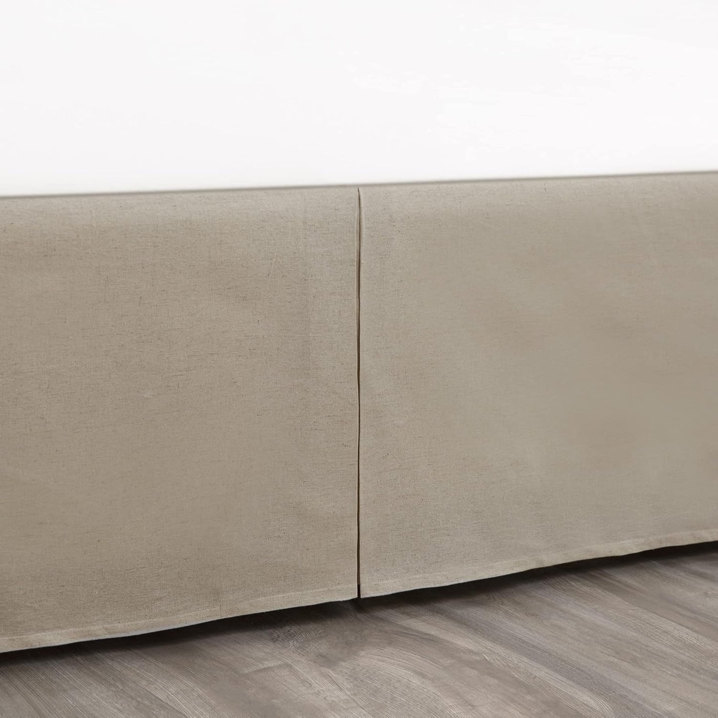 Levtex Home King Size Faux Linen Dust Ruffle, 16-inch Drop with Box Pleat