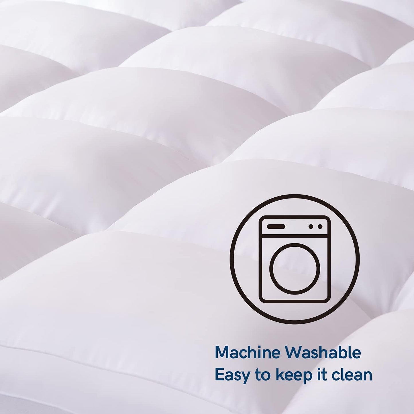 ELEMUSE Full XL Mattress Topper for Back Pain, Extra Thick Mattress Pad Cover, Plush Soft Pillowtop with Elastic Deep Pocket, Overfilled Down Alternative Filling