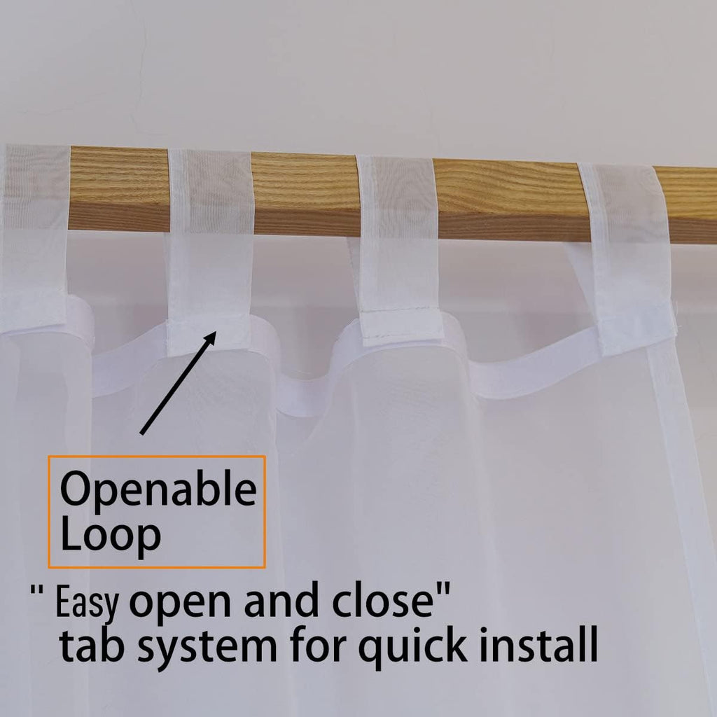 Linentalks Sheer Canopy Bed Curtains for King, Queen, Full and Twin Bed, 4 Corner Bed Canopies & Drapes, Four Poster Bed Canopy Curtains Beds, Sheer Curtains for Canopy Bed Drapes, White