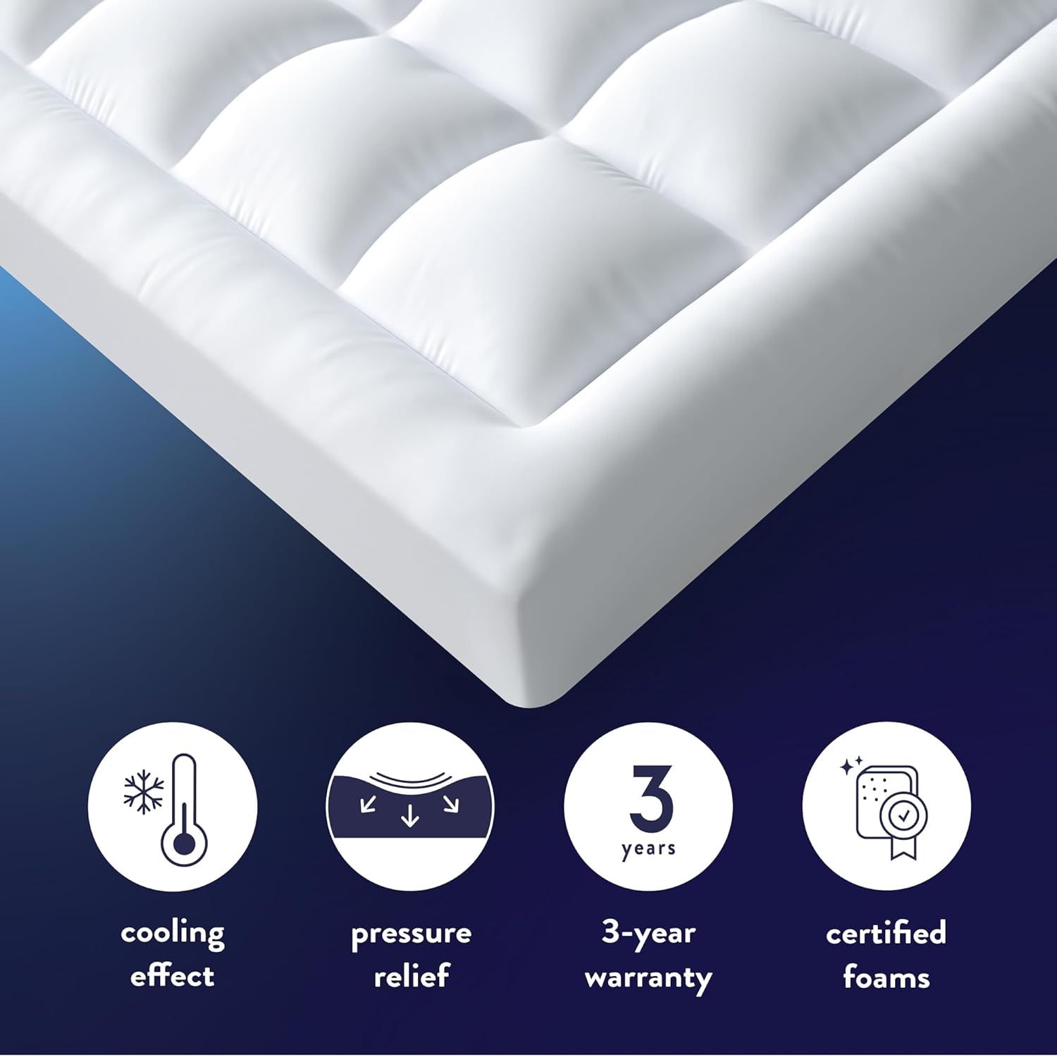 Best Price Mattress 4 Inch Pillowtop Mattress Topper and Pad Combo, 2 Inch Egg Crate Foam Mattress Topper, 2 Inch Plush Mattress Pad, Certified Safe Foam and Fabric, Dorm Essentials, Queen