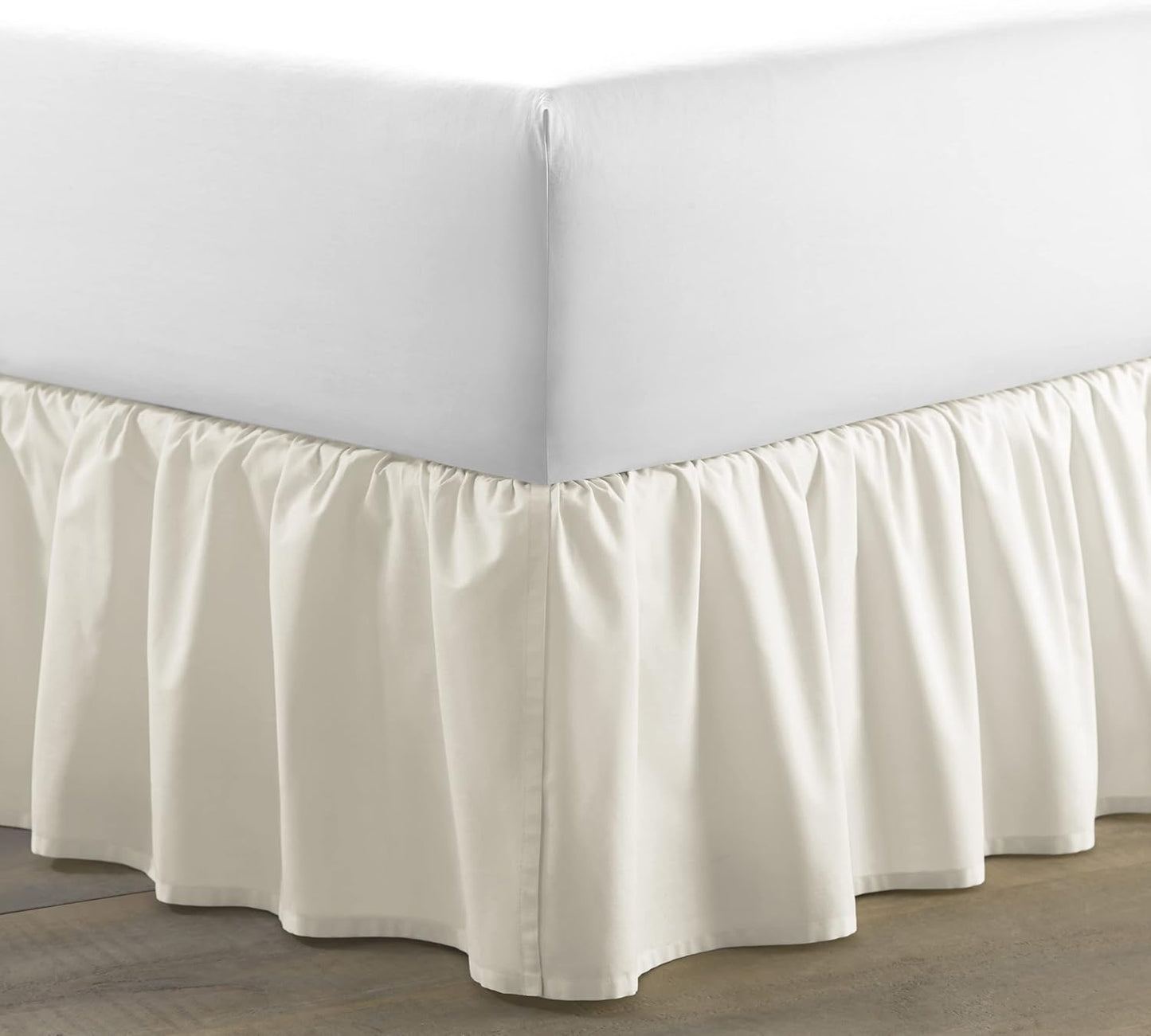 Laura Ashley Home 213151 La Solid Ruffled Bedskirt, White, Queen60X80In