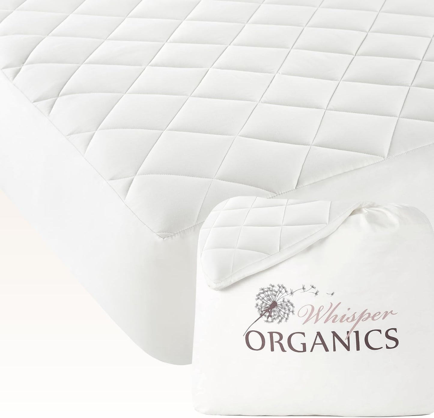 100% Cotton Organic Mattress Pad - Luxury Quilted Mattress Topper Protector Plush & Breathable Machine Washable Design - Fairtrade & GOTS Certified Premium 400GSM Thick with Deep Pocket (Twin)