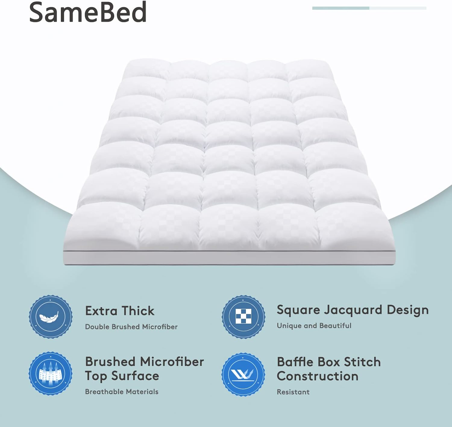 Mattress Topper Queen,Extra Thick Mattress Pad Cover for Back Pain,Cooling Mattress Protector with 8-21 Inch Deep Pocket,Overfilled Down Alternative Filling