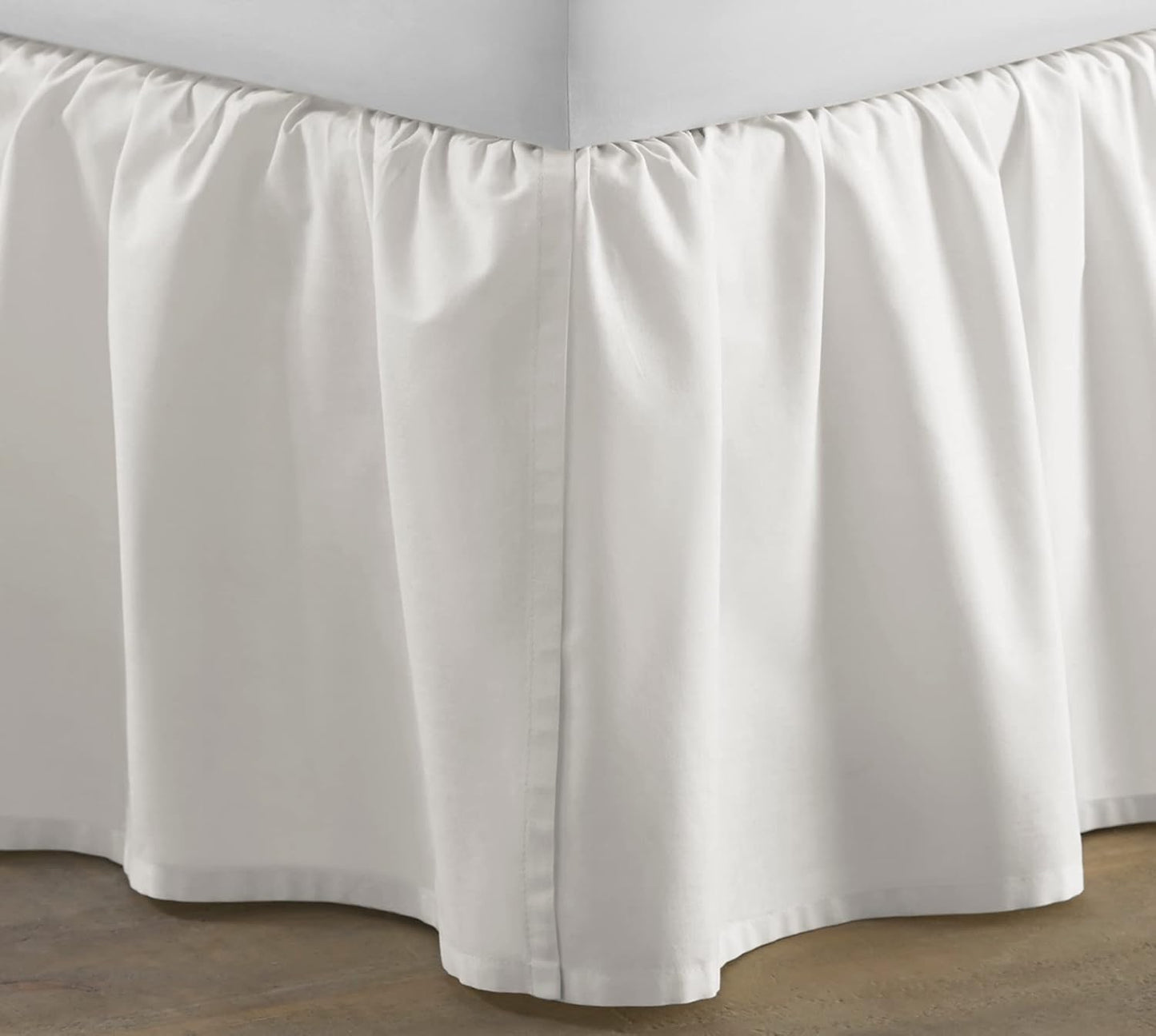 Laura Ashley Home 213151 La Solid Ruffled Bedskirt, White, Queen60X80In