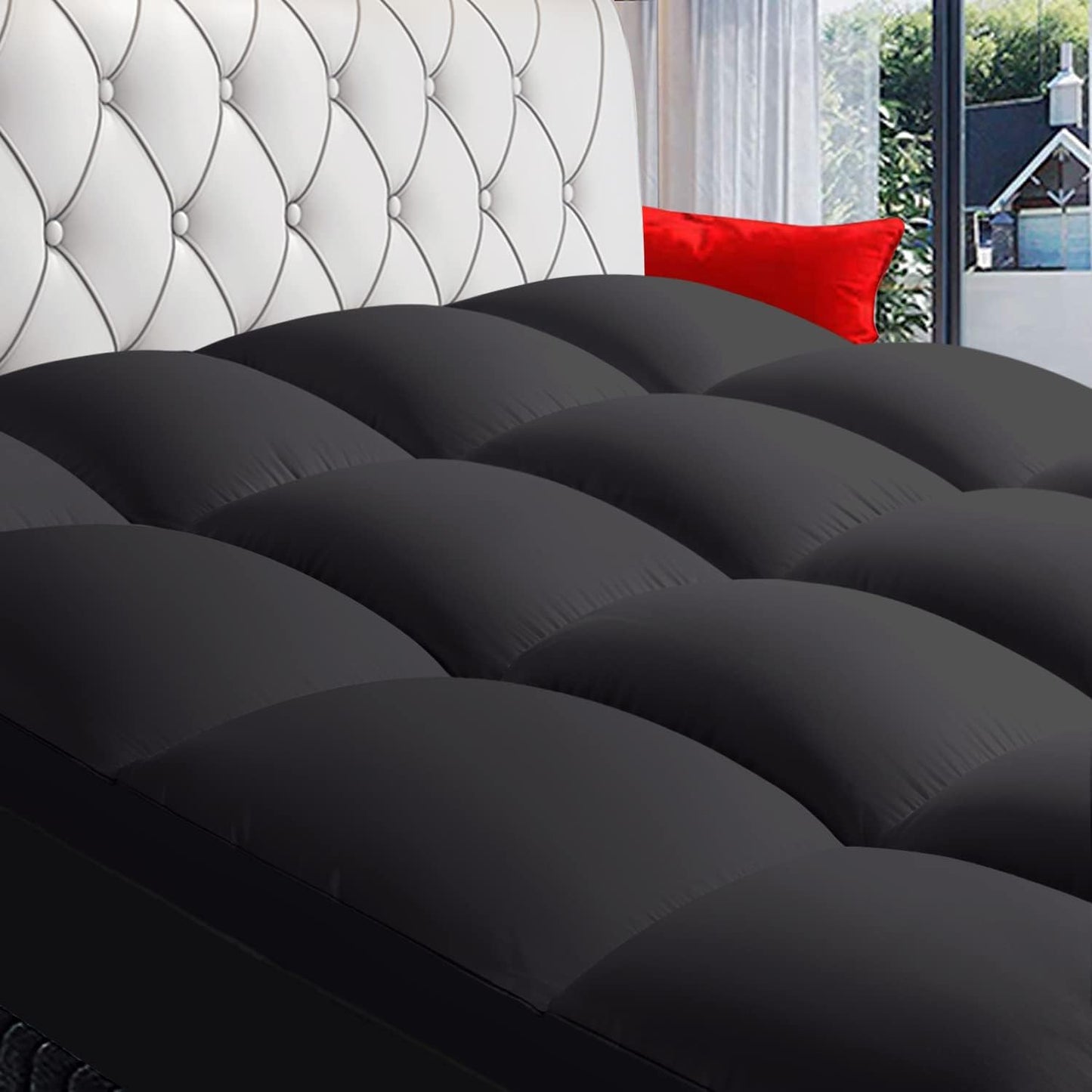COONP King Mattress Topper, Extra Thick Pillowtop, Cooling Plush Mattress Pad Cover Cotton Top Bed Topper Protector with 8-21 Inch Deep Pocket