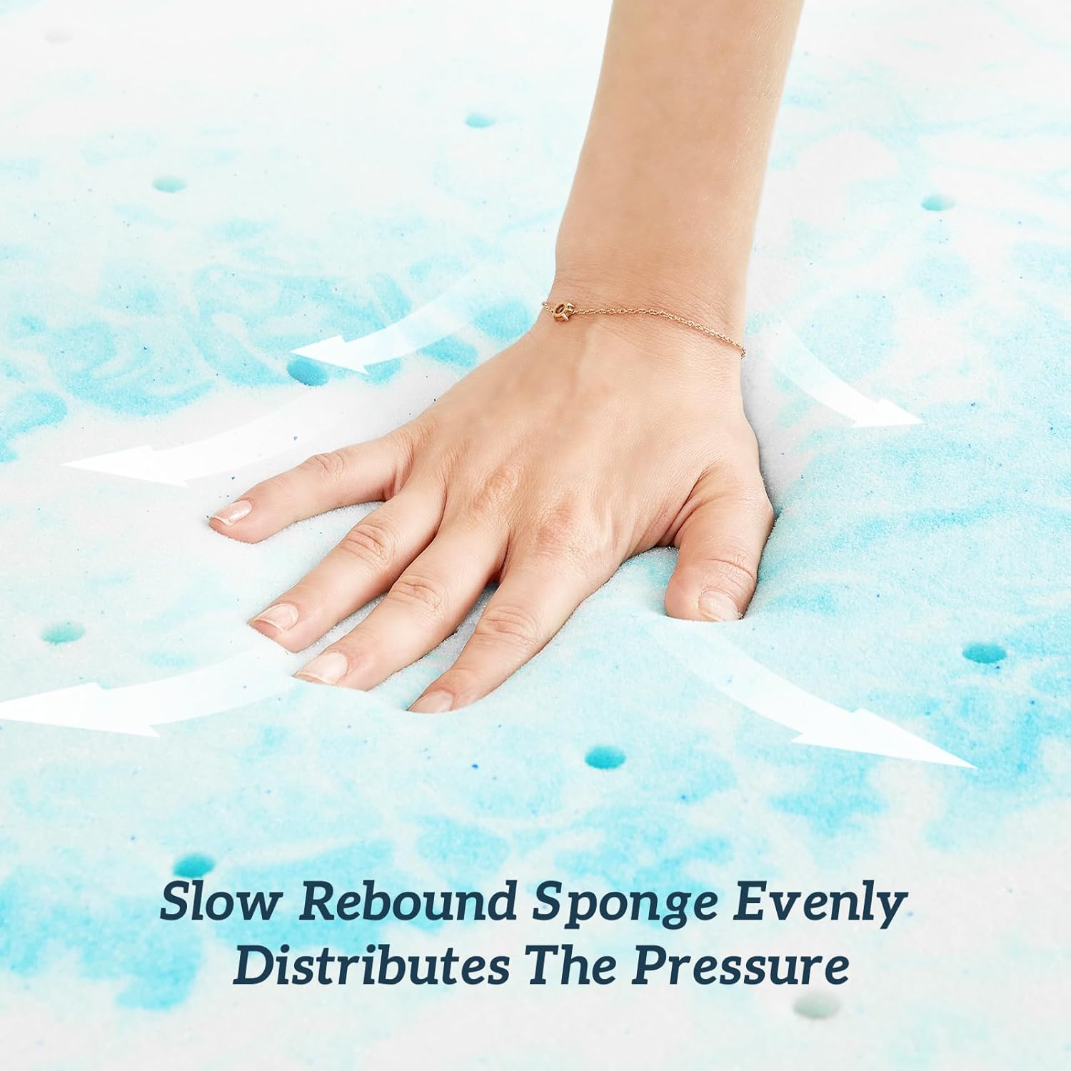 Sweetcrispy Mattress Topper King, 3 Inch Thick Memory Foam Gel Infused Cooling Toppers Pad for King Size Bed, Sleeper Sofa, RV, Camper, CertiPUR US Certified, Ventilated and Breathable