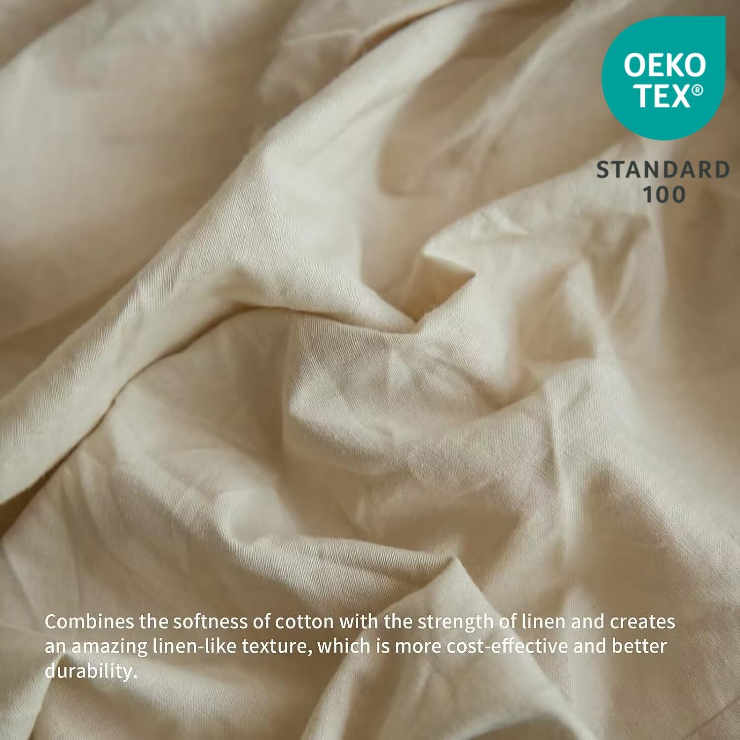 BISELINA French Linen Bed Skirt with Pleated Frills 18-Inch Tailored Drop Natural Flax Cotton Blend Dust Ruffle Soft Cozy Farmhouse Bedding (18" King, Ruffle Linen)