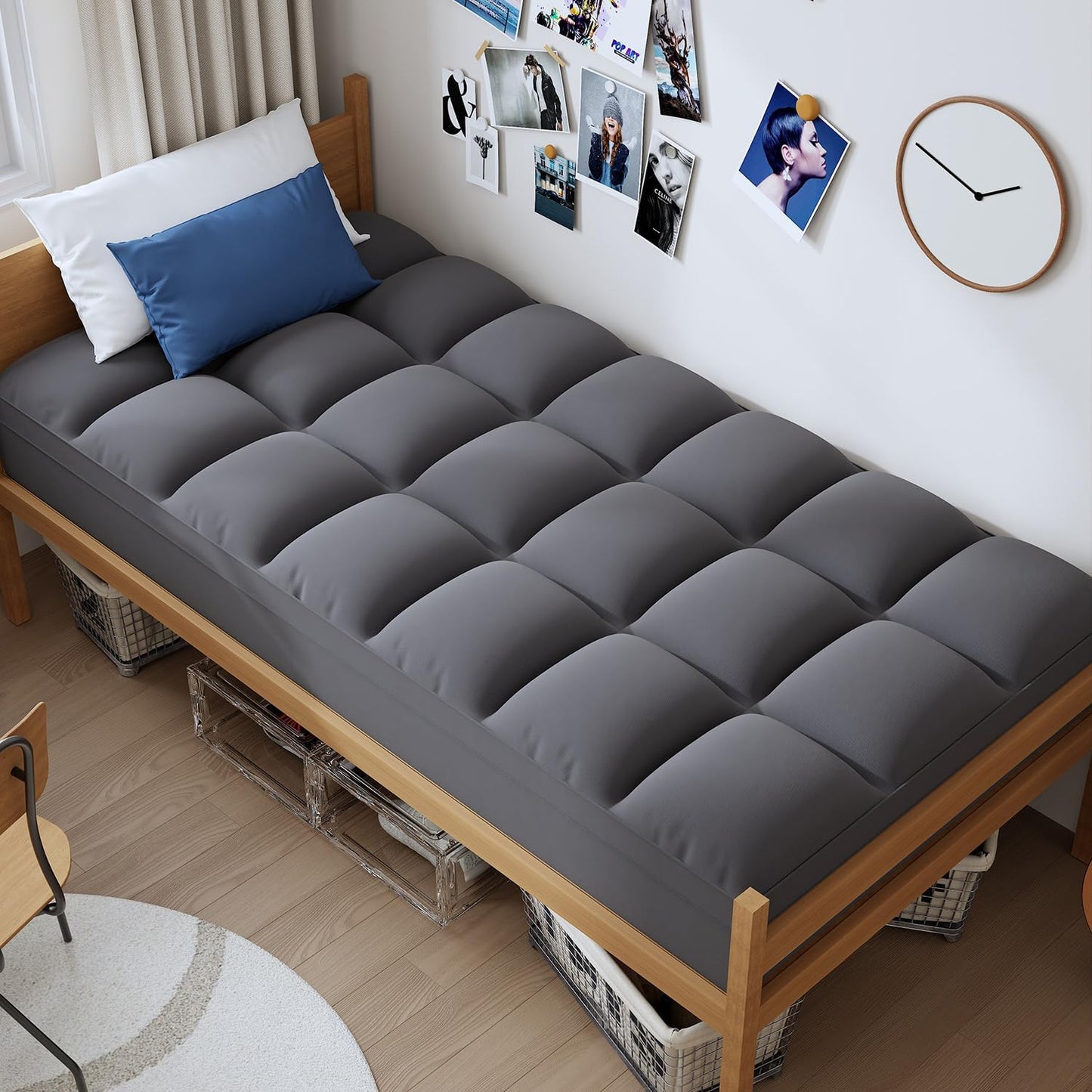 ELEMUSE Full XL Mattress Topper for Back Pain, Extra Thick Mattress Pad Cover, Plush Soft Pillowtop with Elastic Deep Pocket, Overfilled Down Alternative Filling