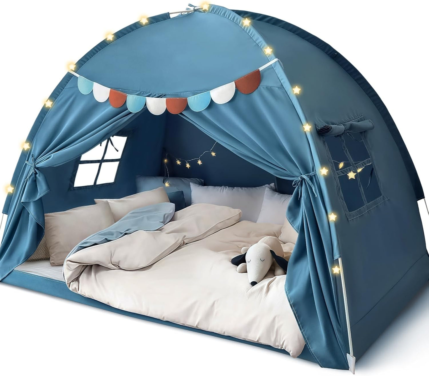 Twin Bed Tent for Kids, Twin Size Bed Tents Indoor Canopy Privacy on Bunk Sleep Inside Drafty Room for Girls, Pink