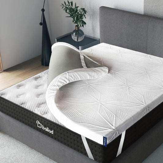 Ballad 3 Inch Memory Foam Mattress Topper Queen Size, High Density Cooling Pad with Premium Removable Cover, Pressure Relief Bed Topper, (CertiPUR-US & Oeko-Tex Certified)