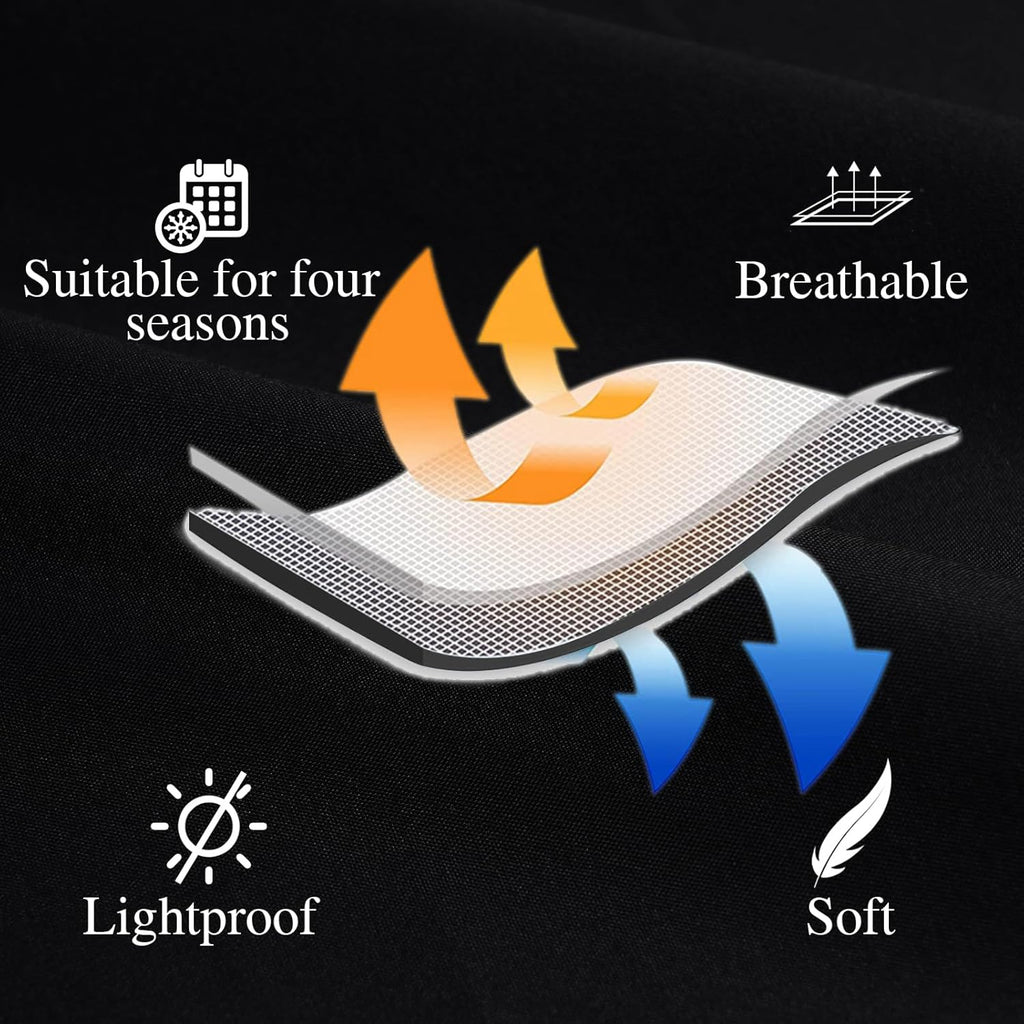 Hvqic Black Canopy Bed Drapes - 4 Corner Post Canopy King Bedroom Decoration (King, Black)