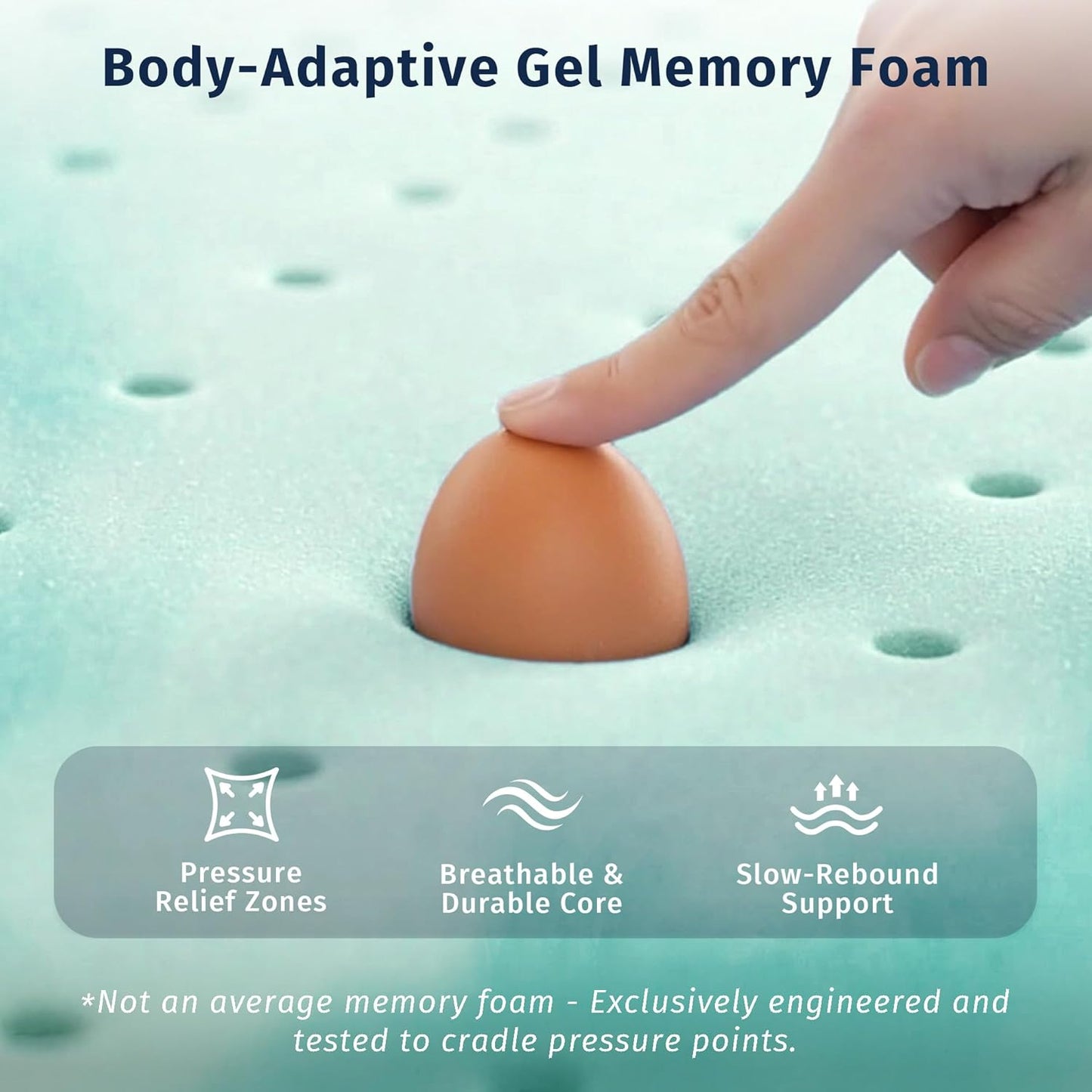 Ballad 3 Inch Memory Foam Mattress Topper Queen Size, High Density Cooling Pad with Premium Removable Cover, Pressure Relief Bed Topper, (CertiPUR-US & Oeko-Tex Certified)