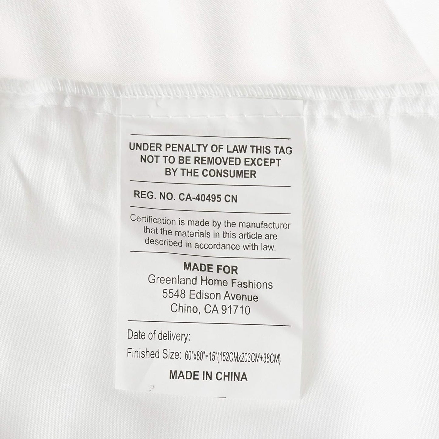 Greenland Home Cotton Voile Dust Ruffle, 18-inch L, White