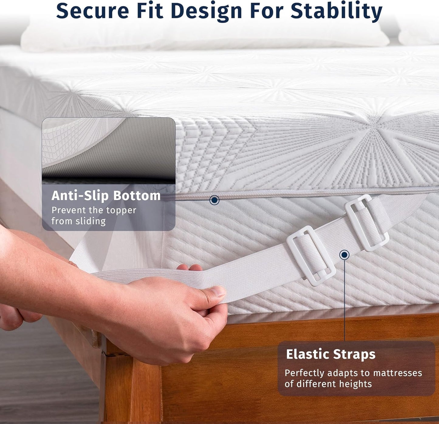 Ballad 3 Inch Memory Foam Mattress Topper Queen Size, High Density Cooling Pad with Premium Removable Cover, Pressure Relief Bed Topper, (CertiPUR-US & Oeko-Tex Certified)