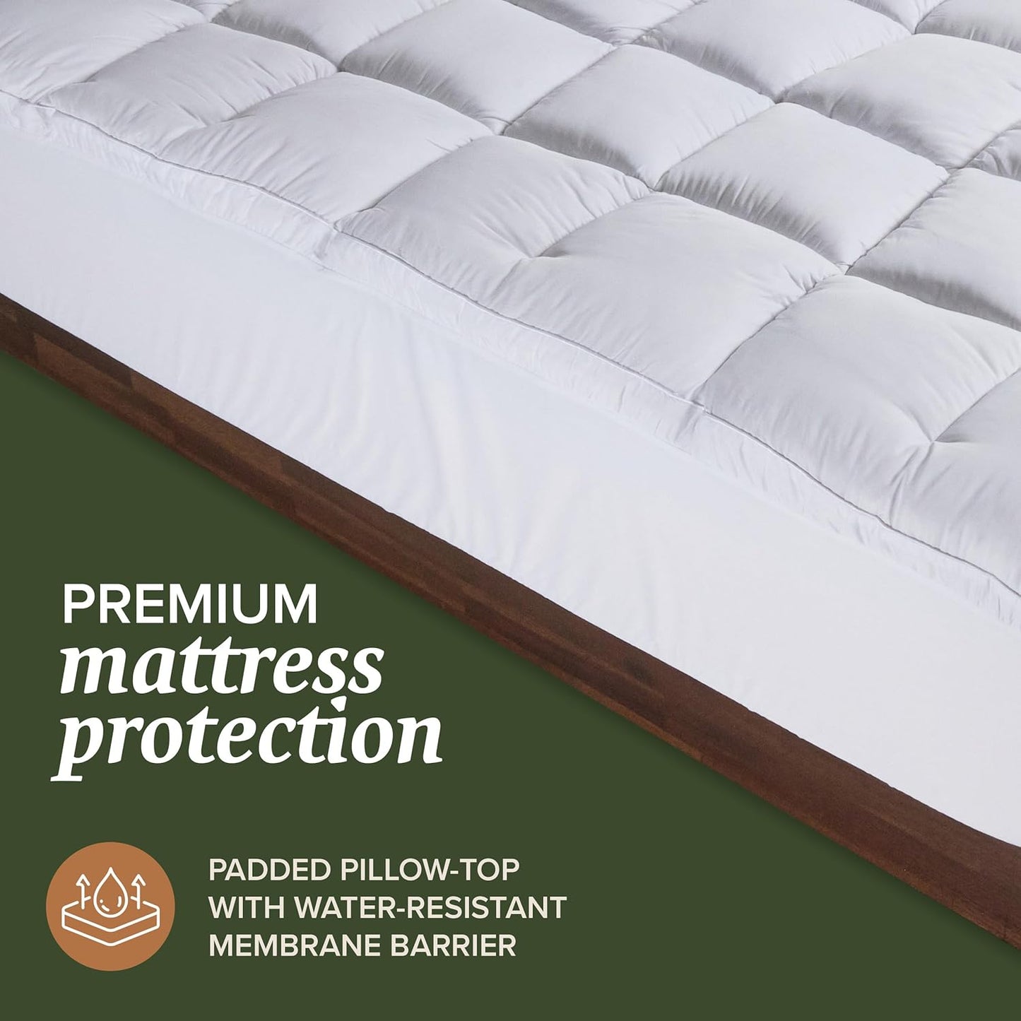 Beckham Hotel Collection Queen Size Mattress Pad (Extra Padded) & Protector Hybrid - Quilted Pillow Top Mattress Cover - Thick, Plush, Fitted Mattress Topper for Bed