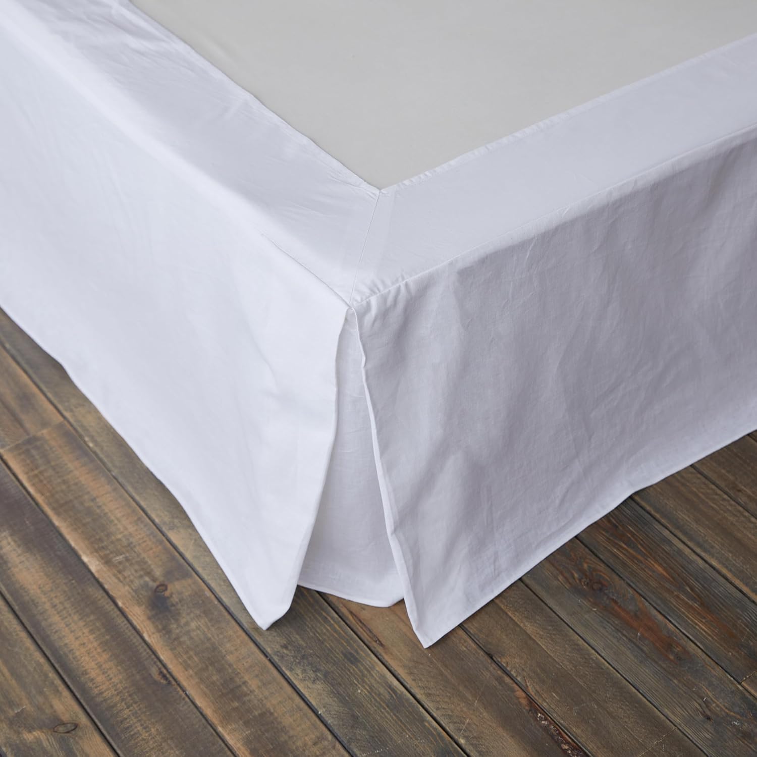 BISELINA French Linen Bed Skirt with Pleated Frills 18-Inch Tailored Drop Natural Flax Cotton Blend Dust Ruffle Soft Cozy Farmhouse Bedding (18" King, Ruffle Linen)