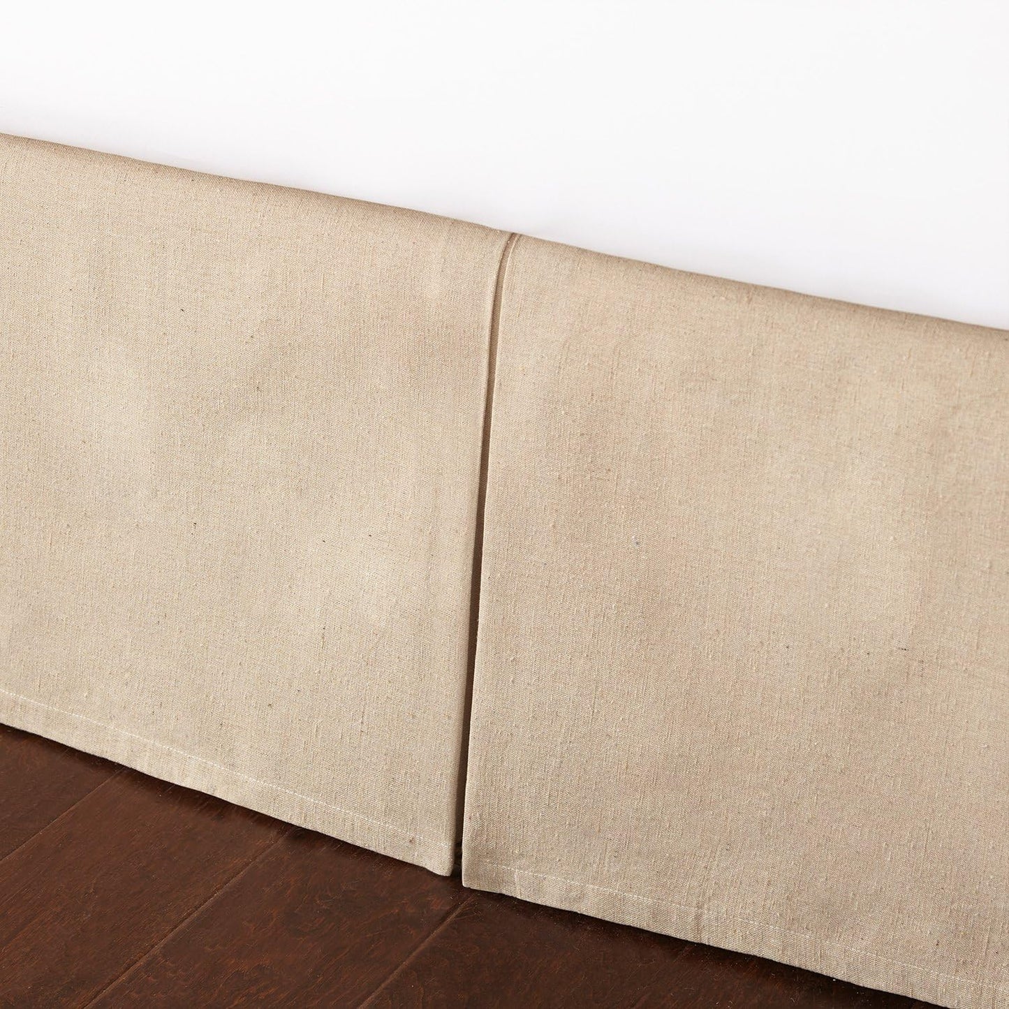 Levtex Home King Size Faux Linen Dust Ruffle, 16-inch Drop with Box Pleat