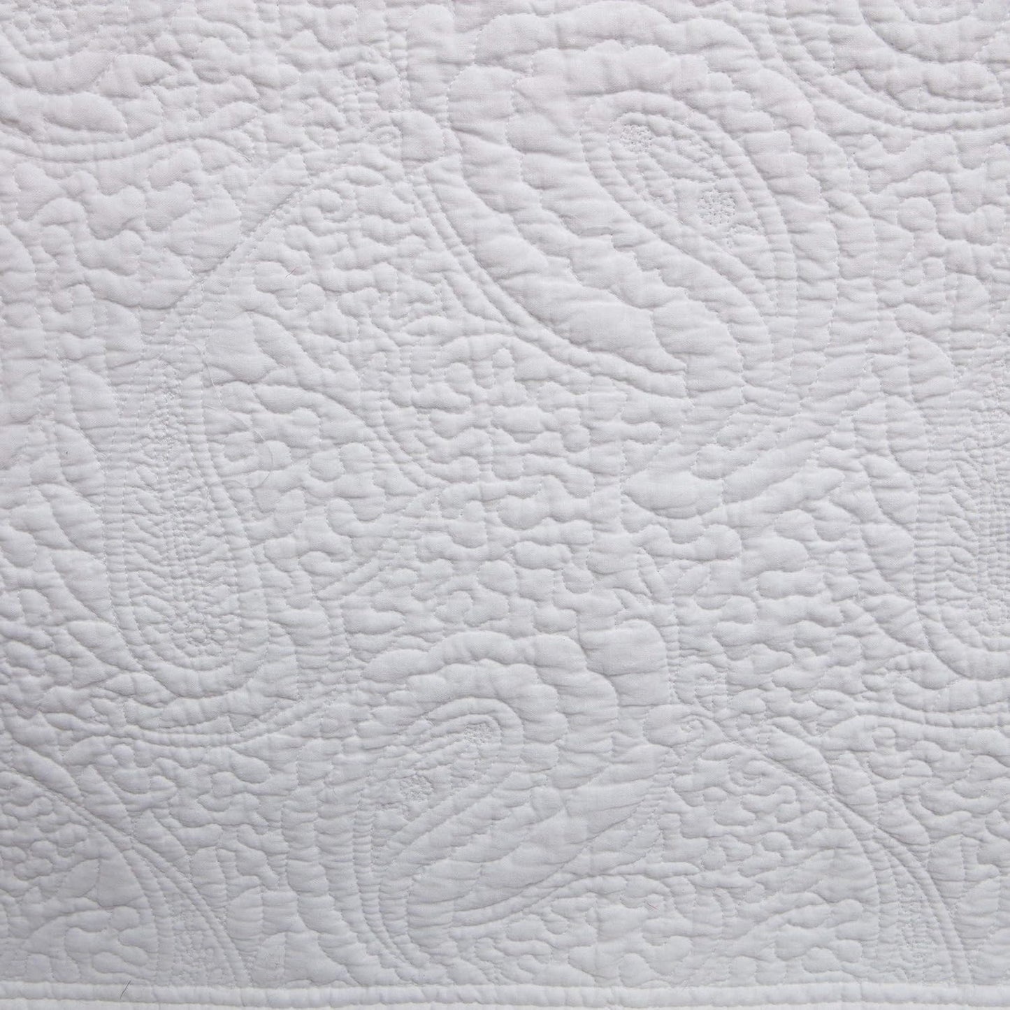 Greenland Home Paisley Quilted Bed Skirt, Queen, White