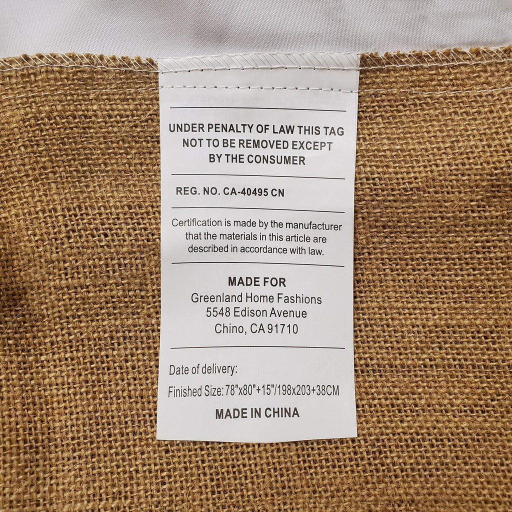 Greenland Home Burlap Bed Skirt, Natural, King